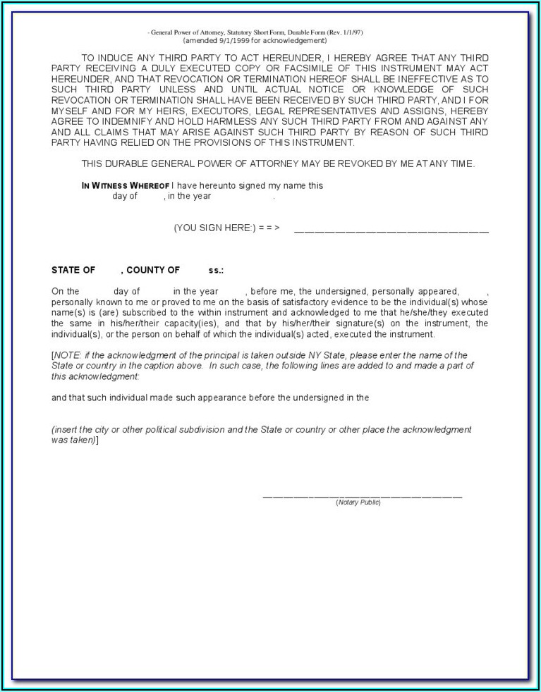 Free Durable Power Of Attorney Form To Print Mississippi