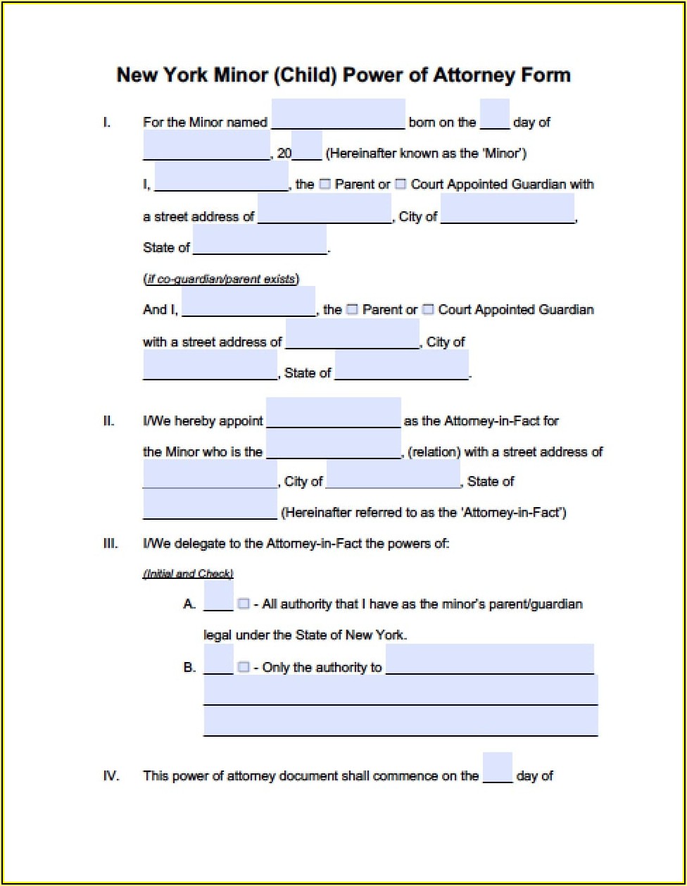 Free Nys Durable Power Of Attorney Form