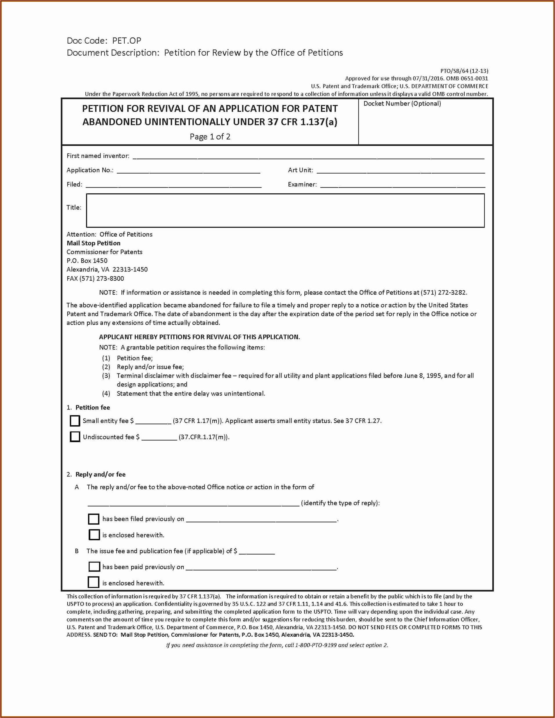 Free Provisional Patent Application Form