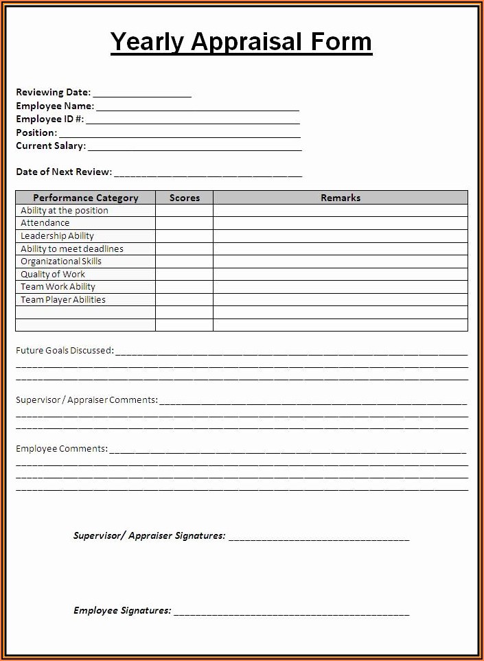 Free Sample Employee Evaluation Forms