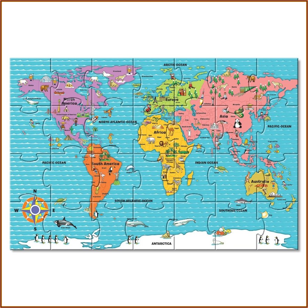 Giant World Map Floor Puzzle
