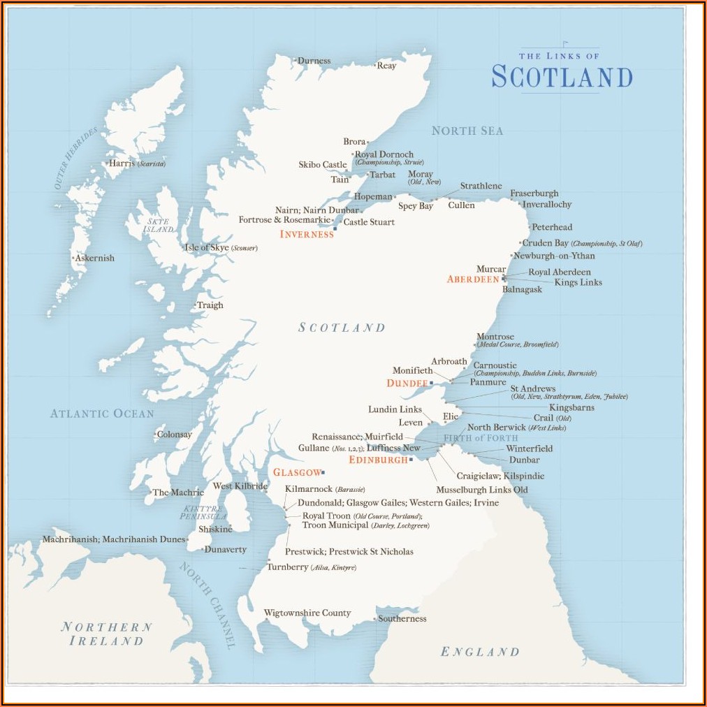 Golf Courses In Scotland Map