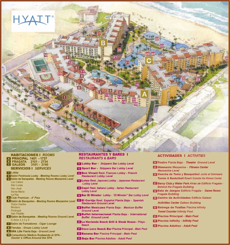 Hyatt Ziva Los Cabos Hotel Map
