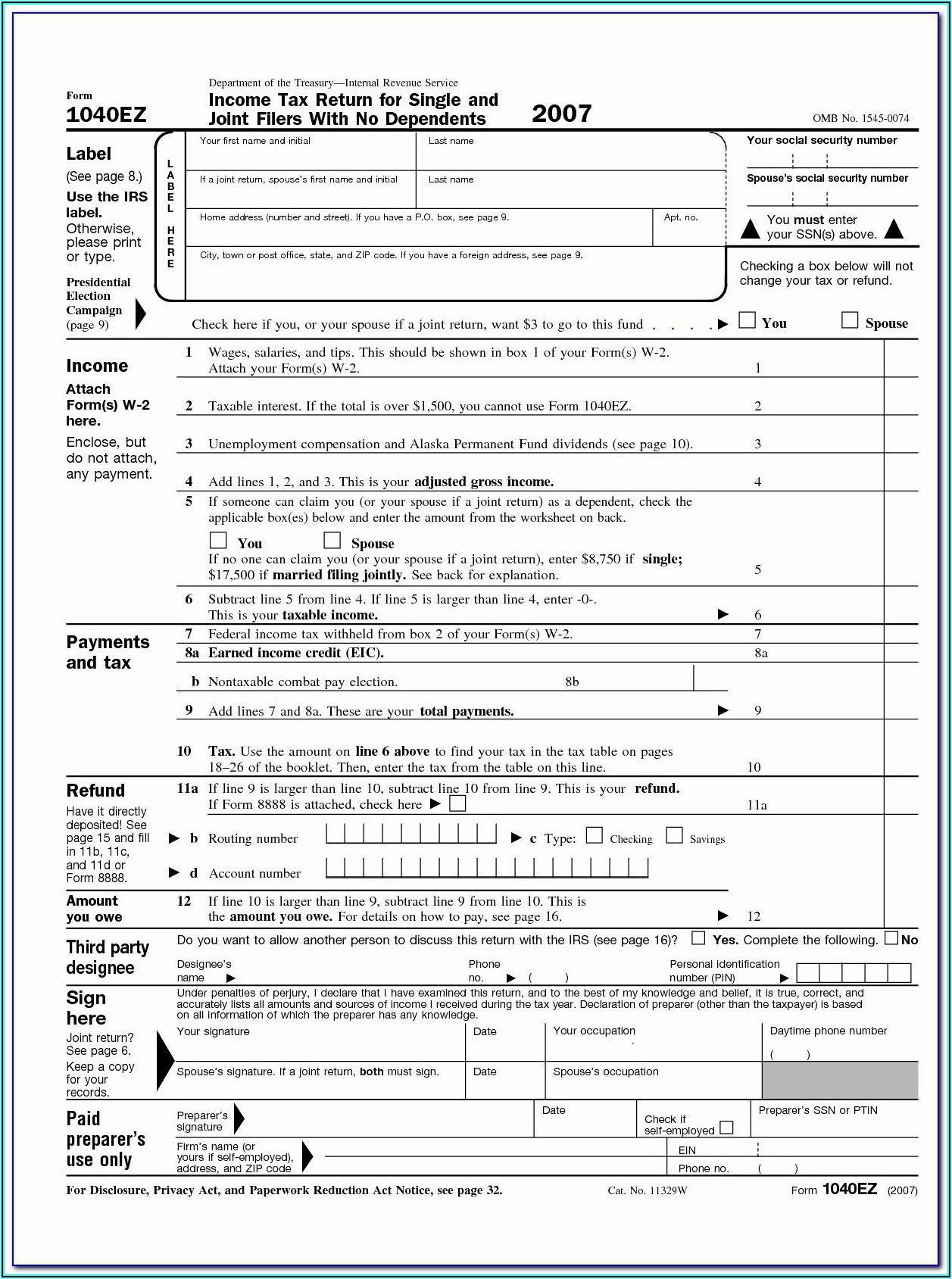 Irs Printable Forms 1040ez Form Resume Examples xz204Nm2ql