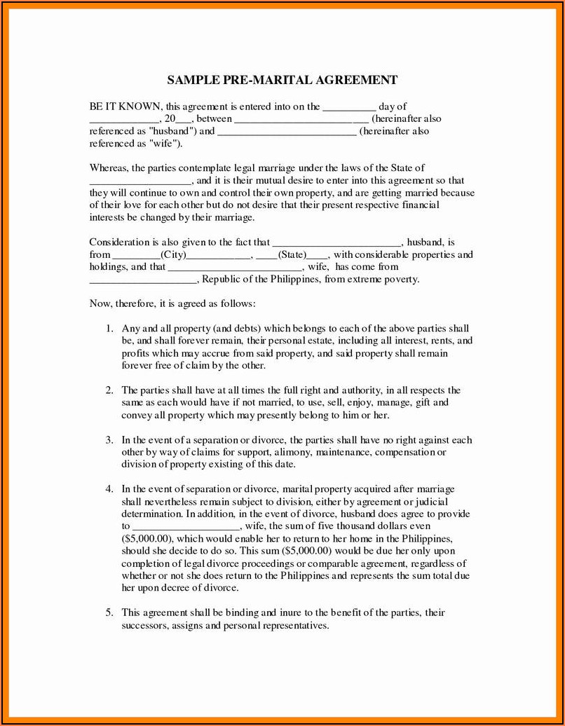 Legal Separation Agreement Form Philippines