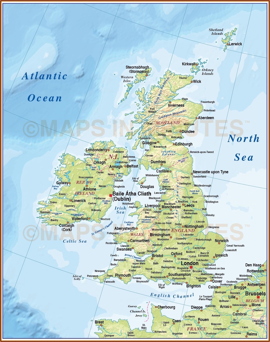 Map Of British Isles With Cities