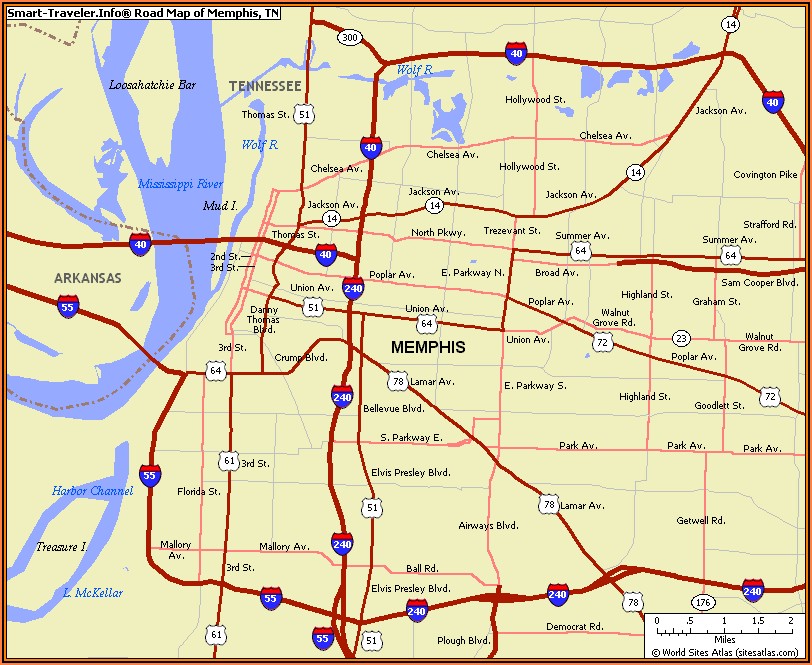 Map Of Memphis Tennessee And Surrounding Area