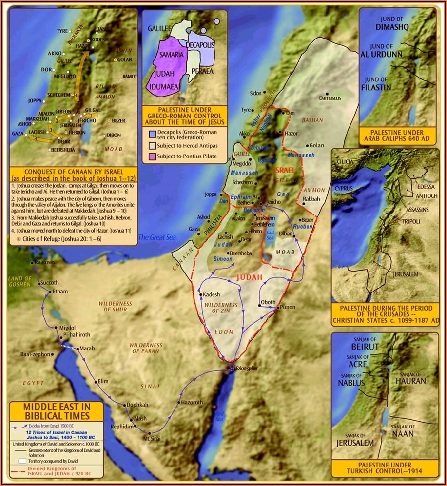 Map Of Palestine In Old Testament Times
