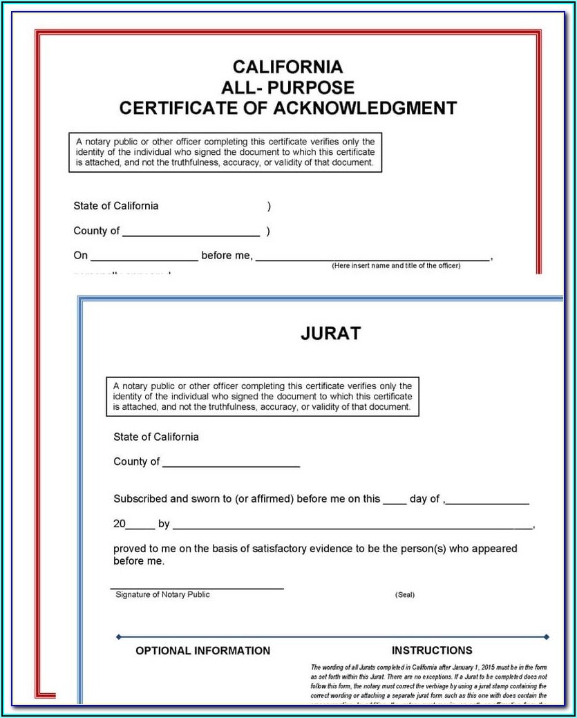 Notary Forms California Free