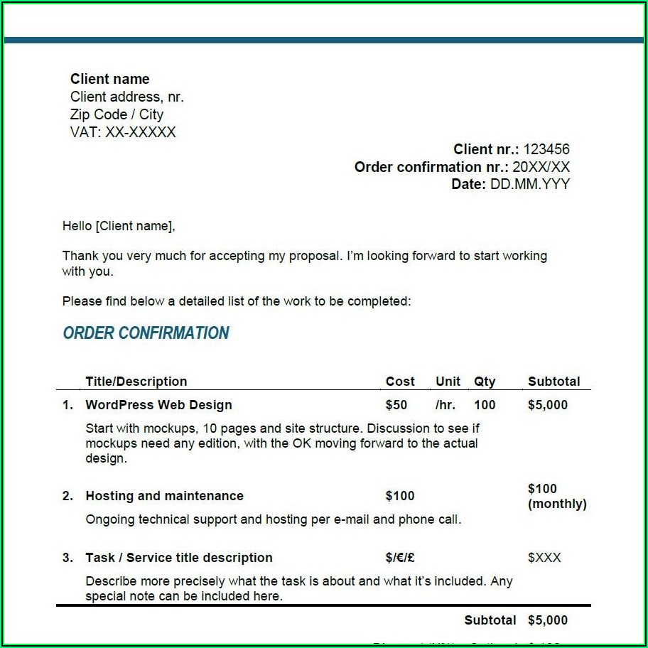 Note Payable Confirmation Template
