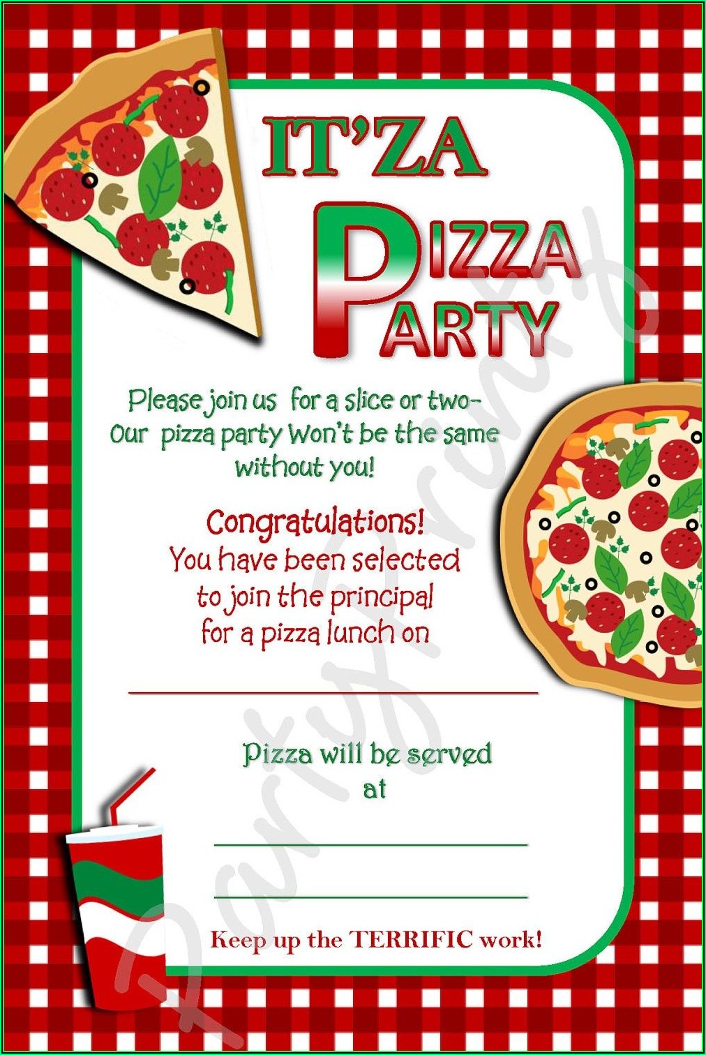 Office Pizza Party Invitation Template