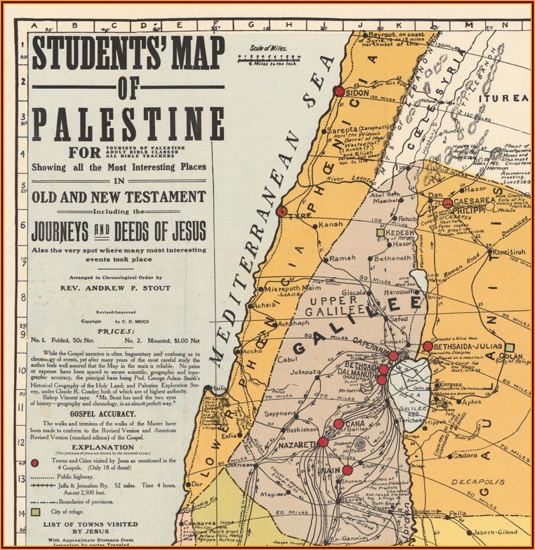 Old Map Of Palestine