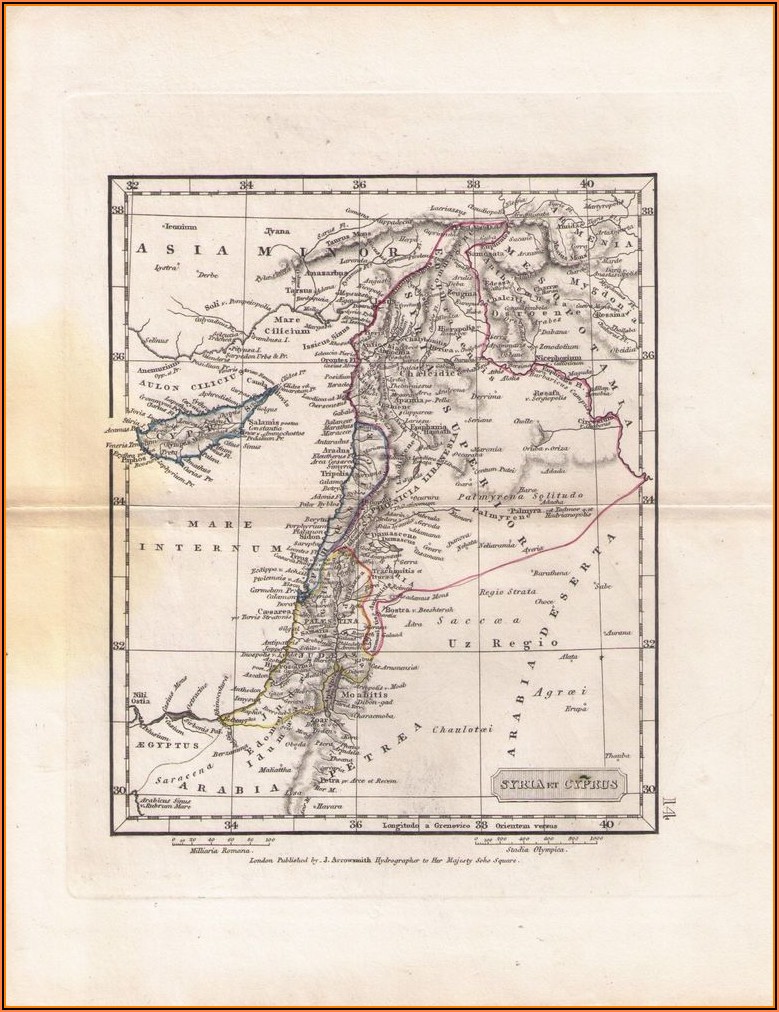 Old Map Showing Palestine
