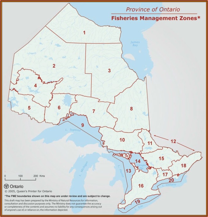 Ontario Fishing Zone Maps