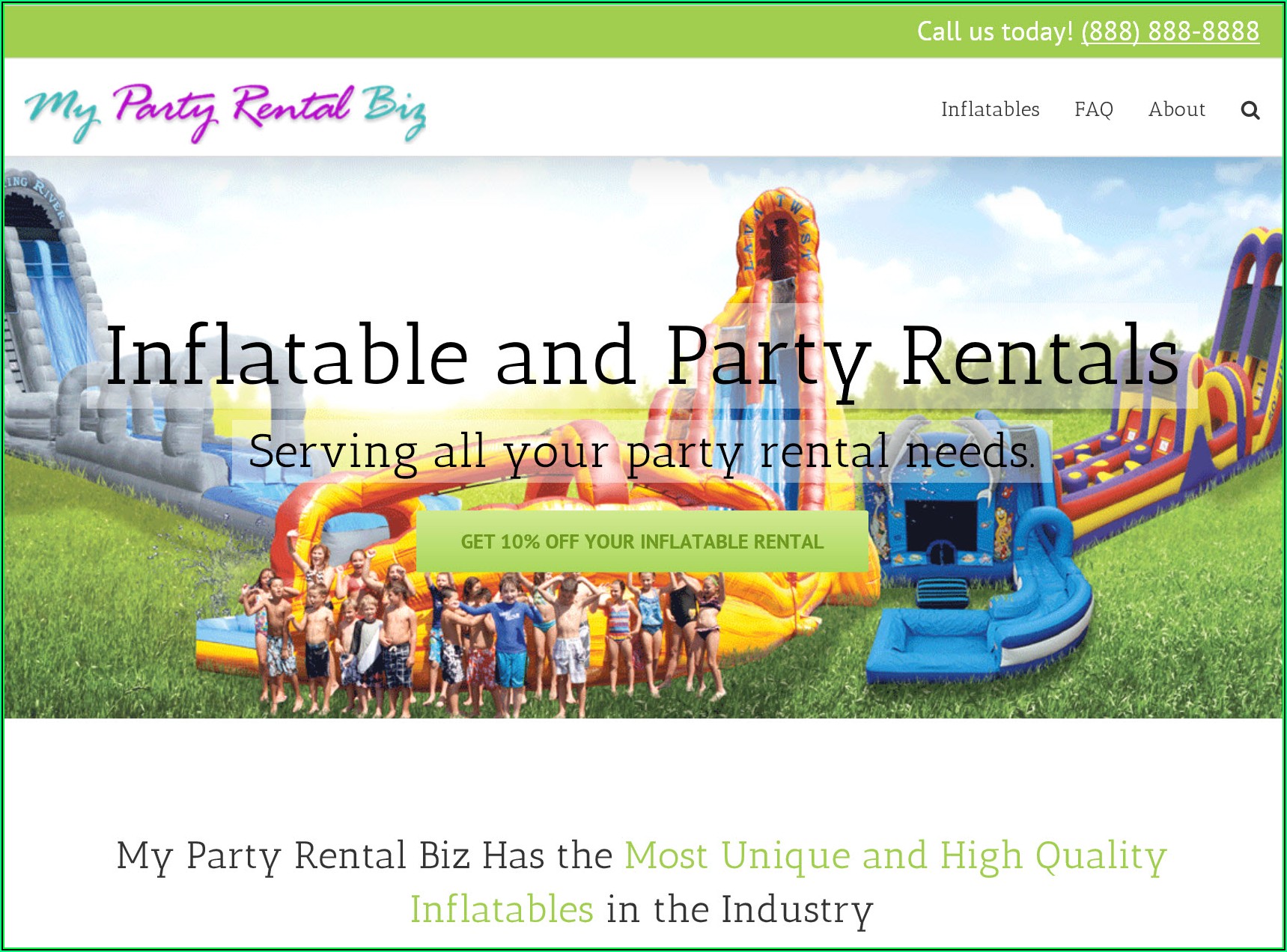 Party Rental Website Templates