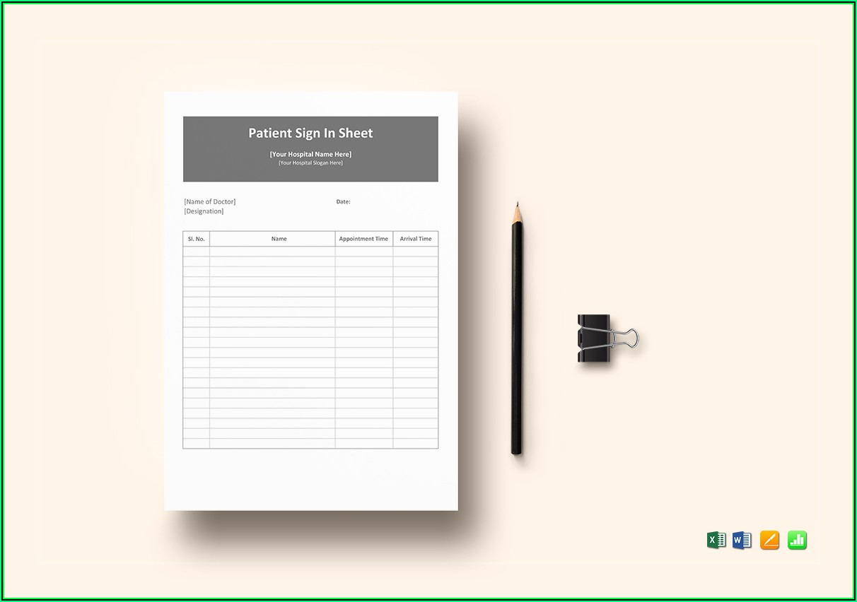 Patient Sign In Sheet Template Excel