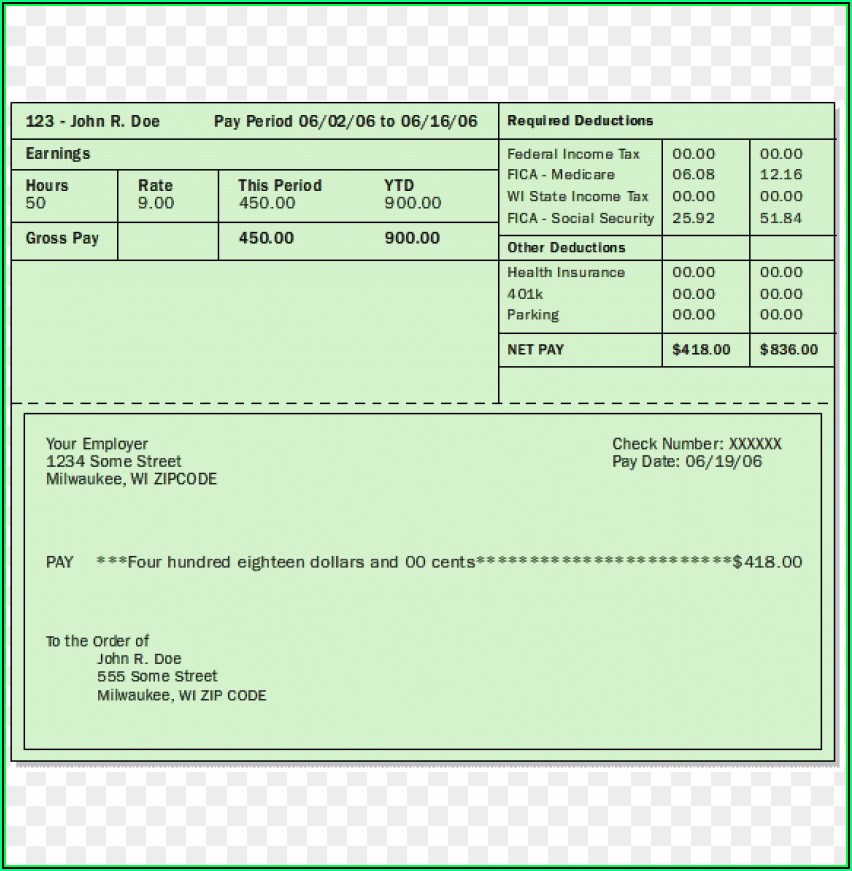 Free Pay Stub Template Word