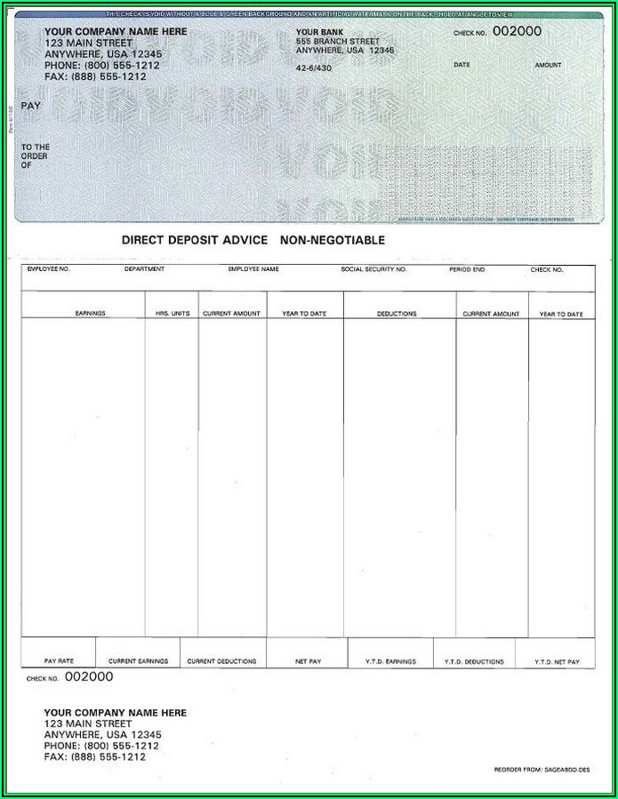 Payroll Check Template Free