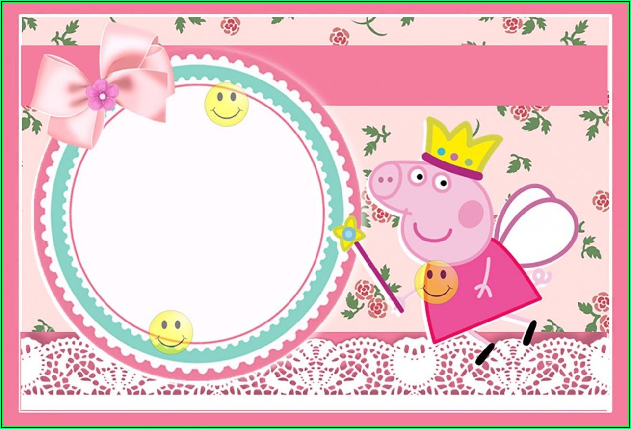 Peppa Pig Invitation Card Template