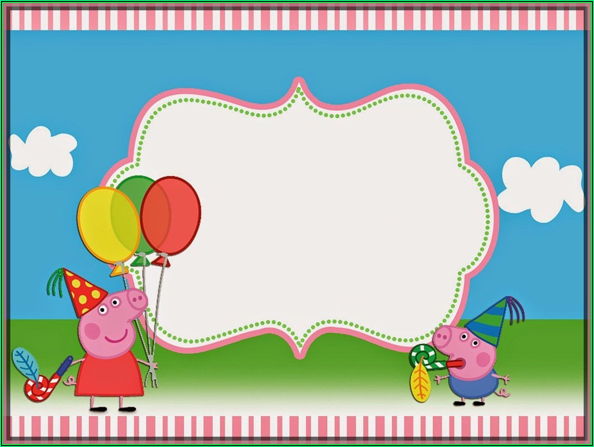 Peppa Pig Party Invitation Template