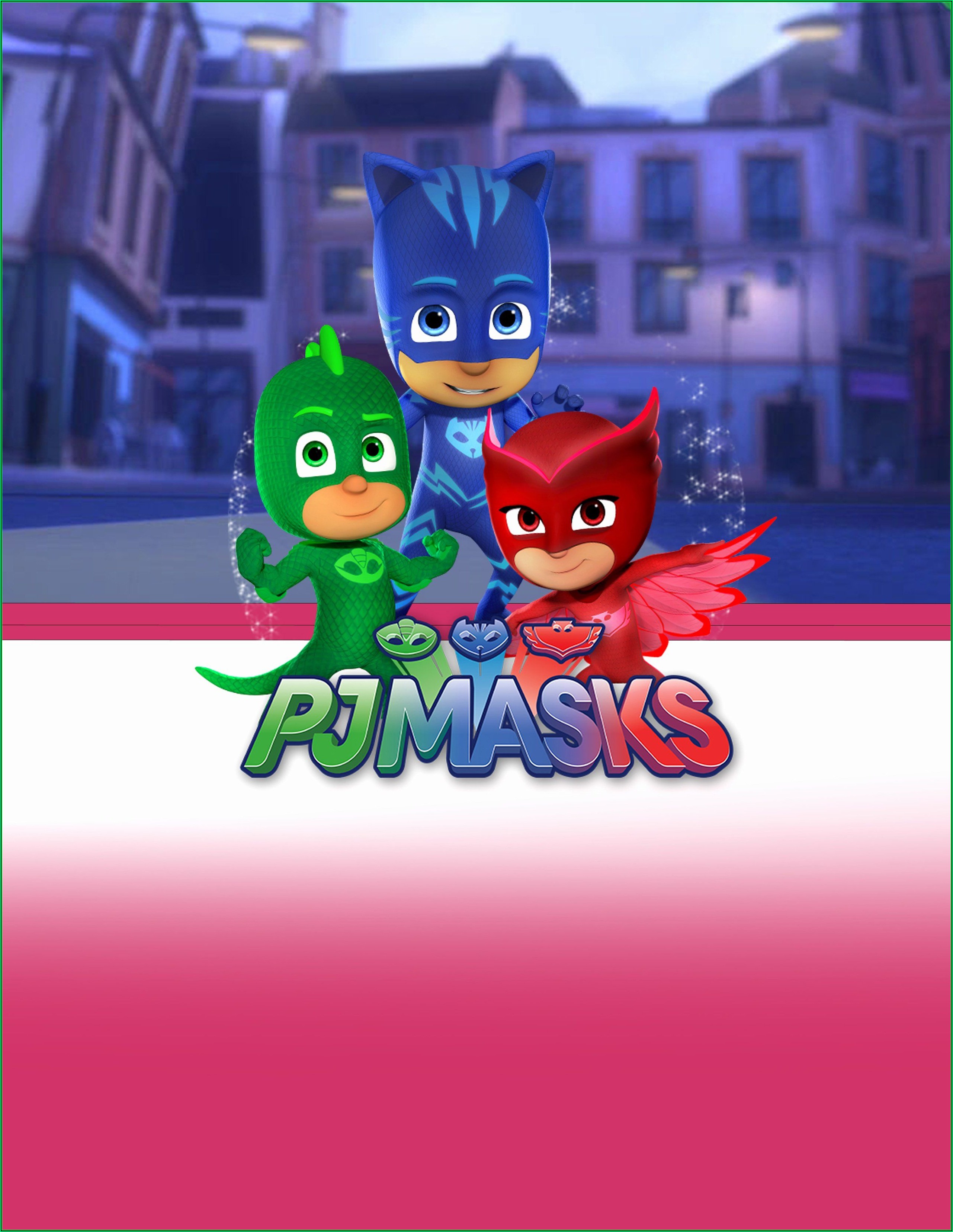 Pj Mask Party Invitation Template