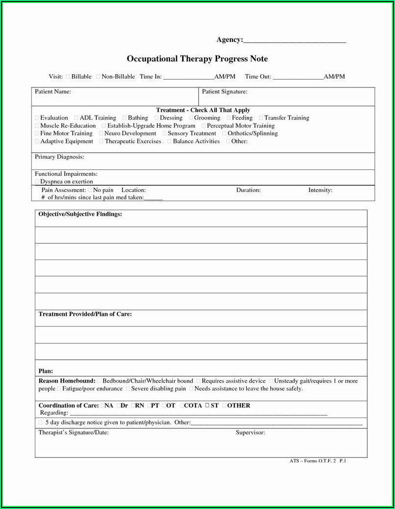 Psychotherapy Progress Notes Template Free