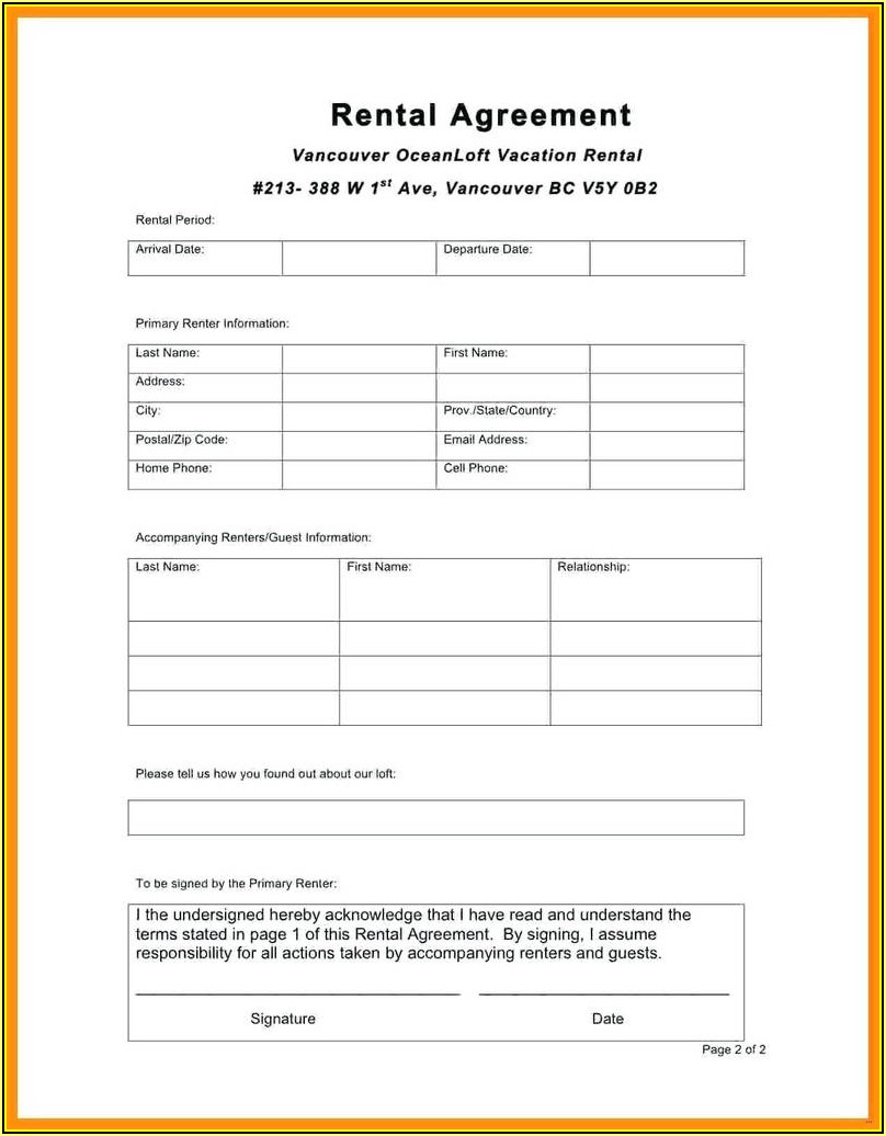 Rental Lease Agreement Forms Free Download