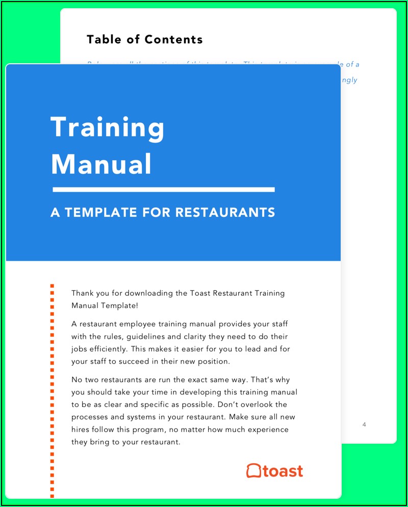 Restaurant Employee Handbook Template Free Download
