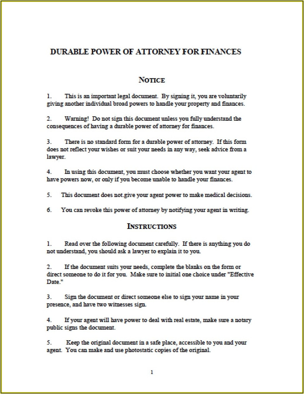State Of Michigan Durable Power Of Attorney Form
