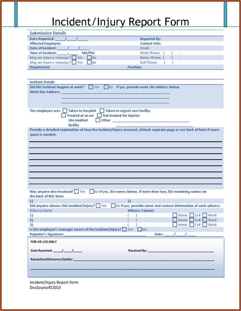 Workplace Harassment Incident Report Form