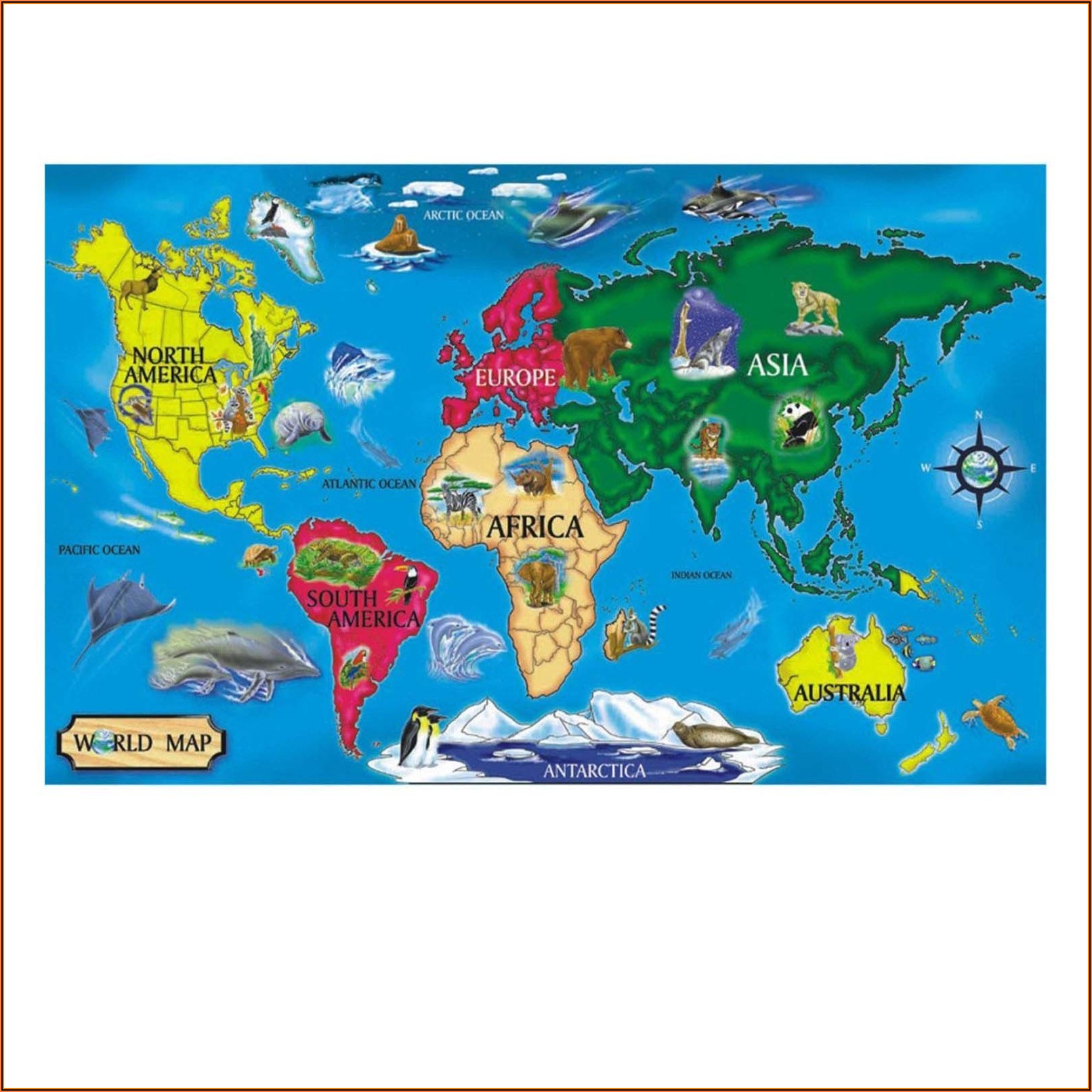 World Map 33 Piece Floor Puzzle
