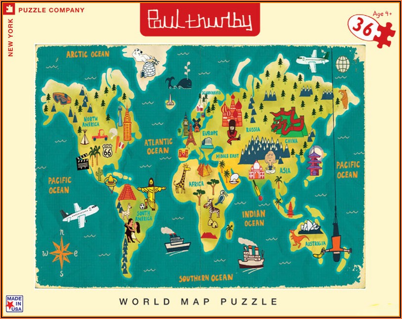World Map Jigsaw Puzzle Printable