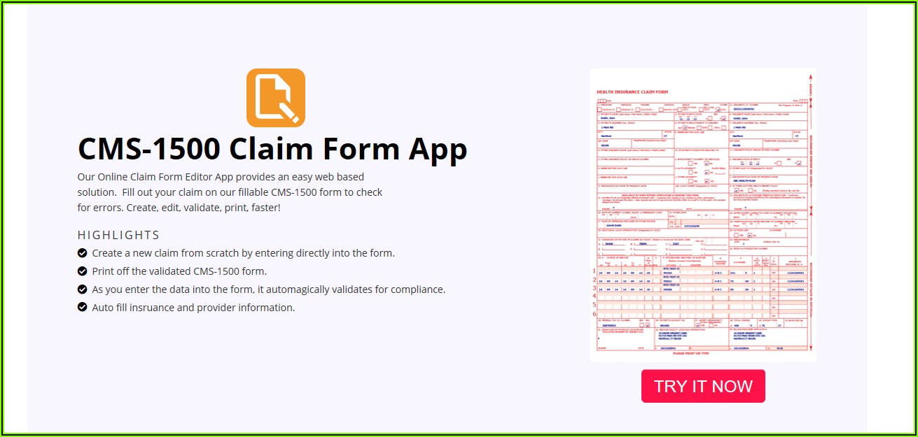 1500 Claim Form Fillable