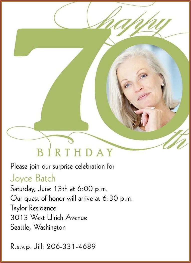 70th Birthday Template