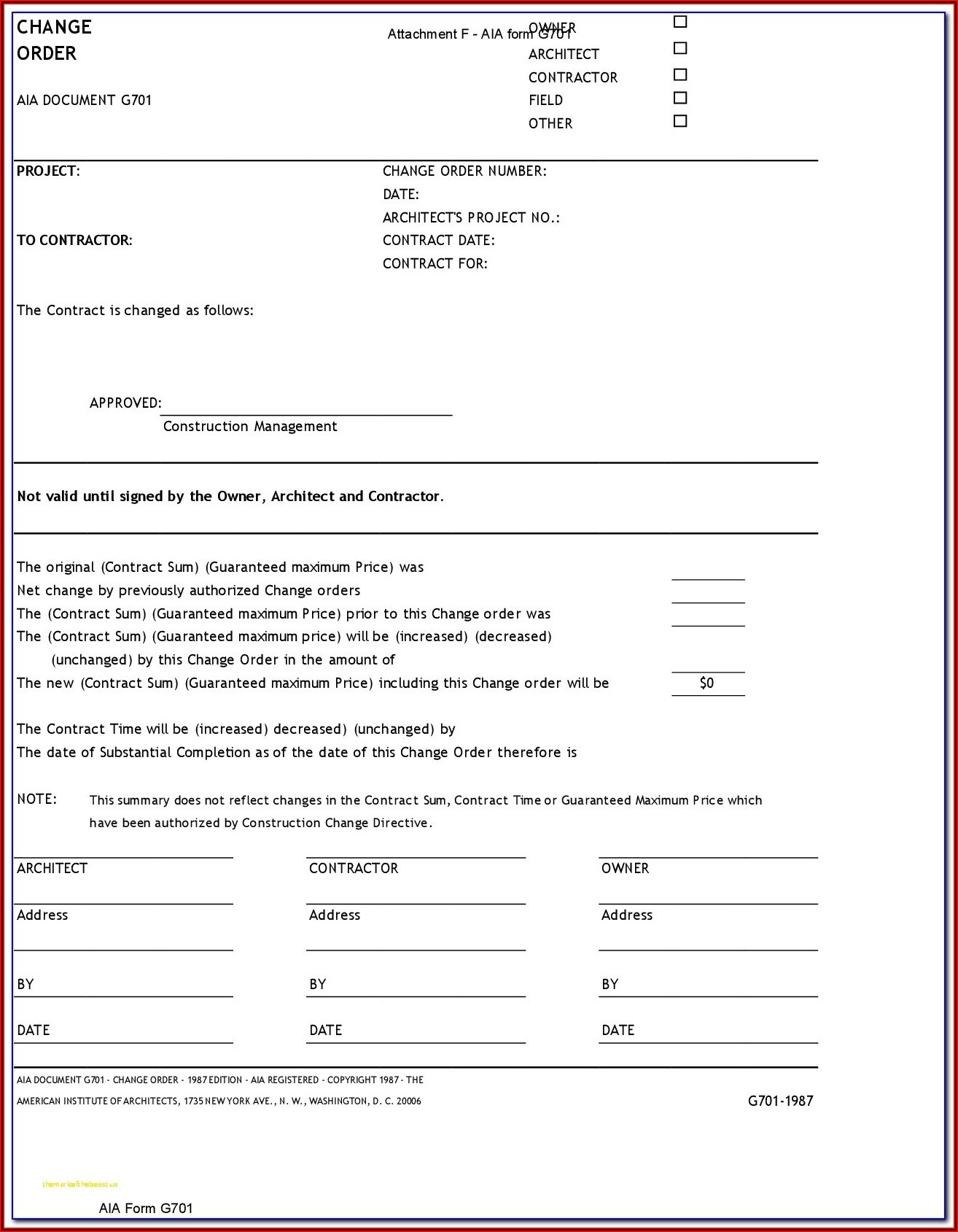 Aia Form G702 Fillable Pdf