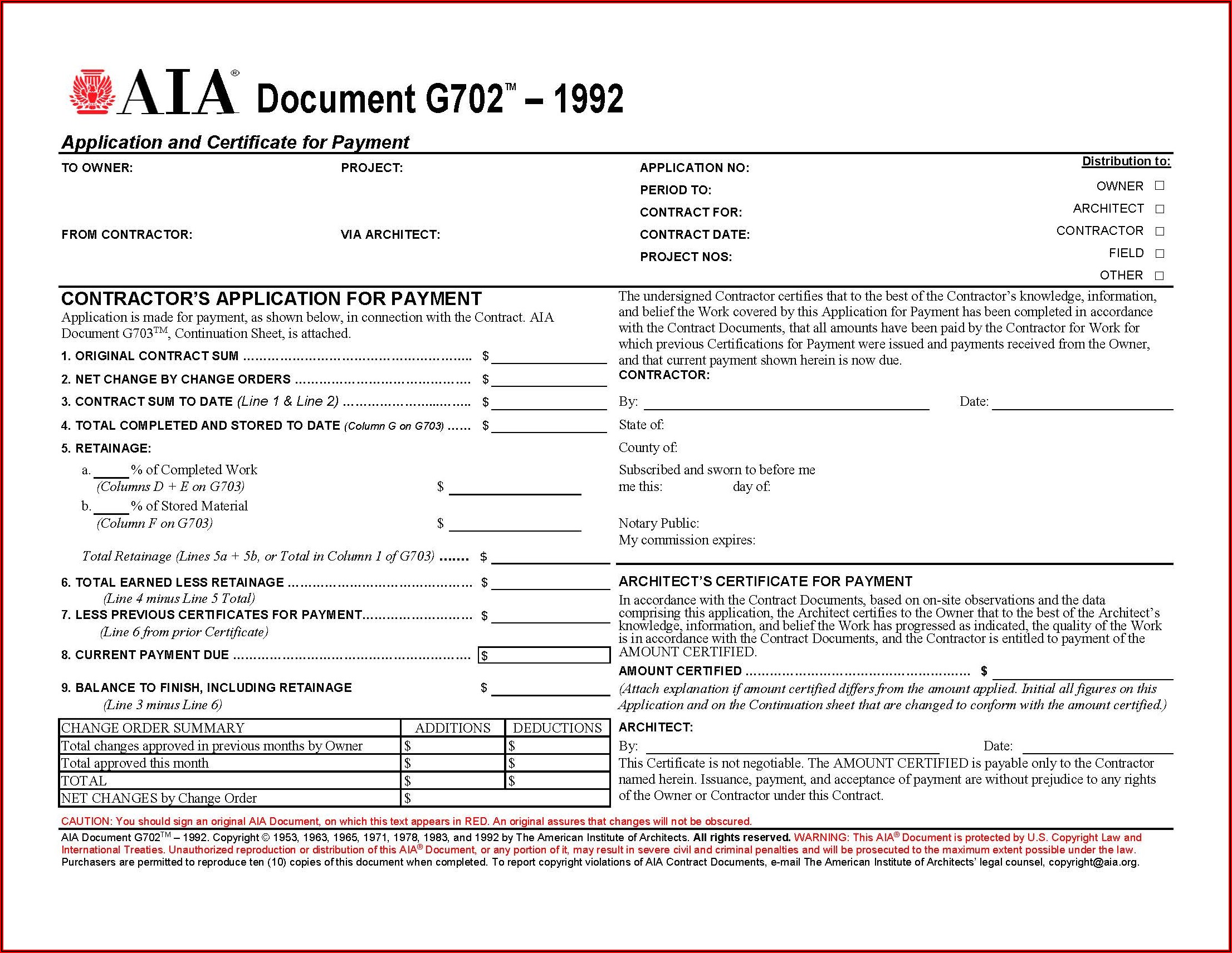 Aia Forms G702g703