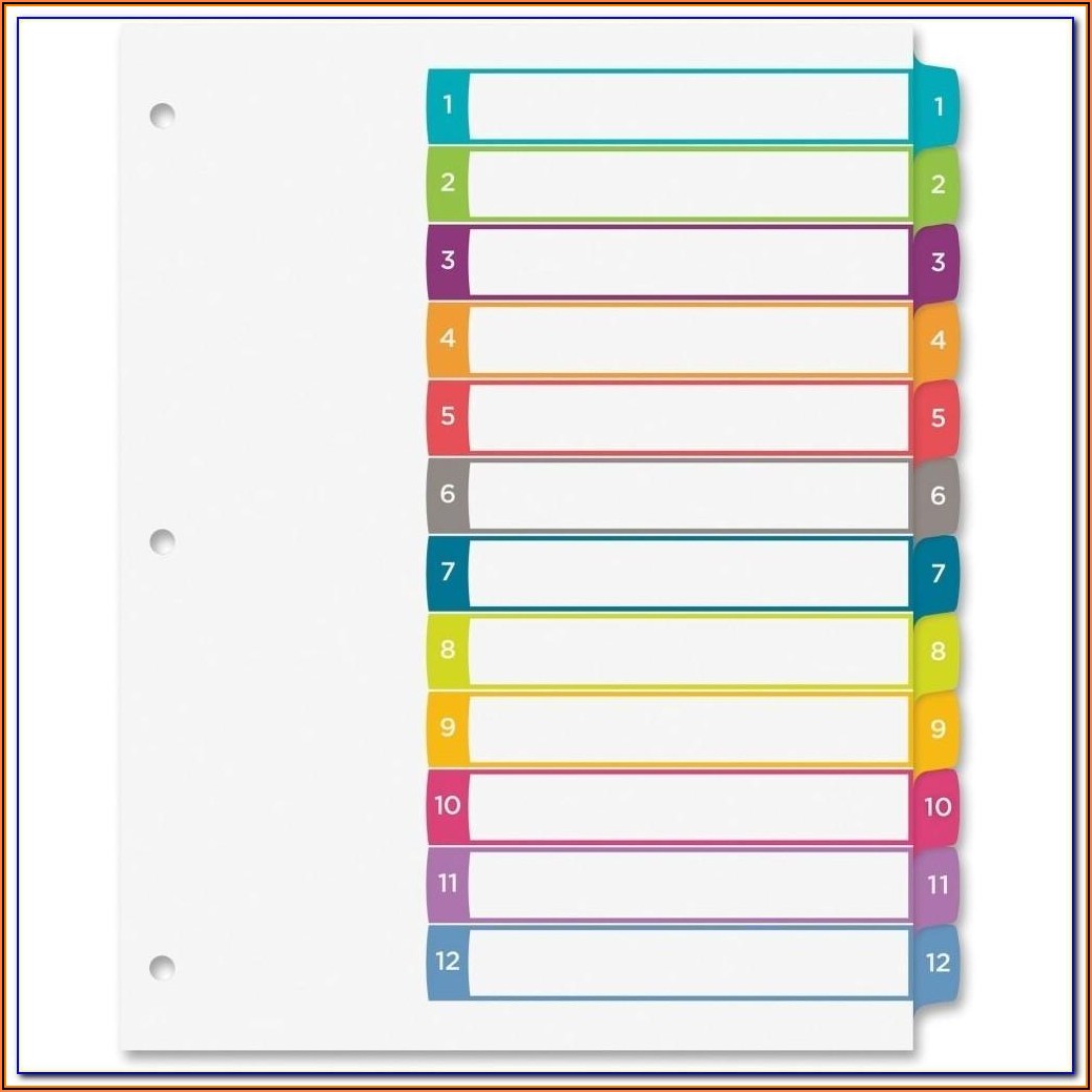 Avery Big Tab Inserts For Dividers 5 Tab Template