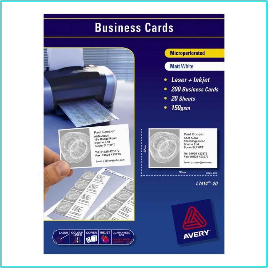 Avery Business Cards Template L7414