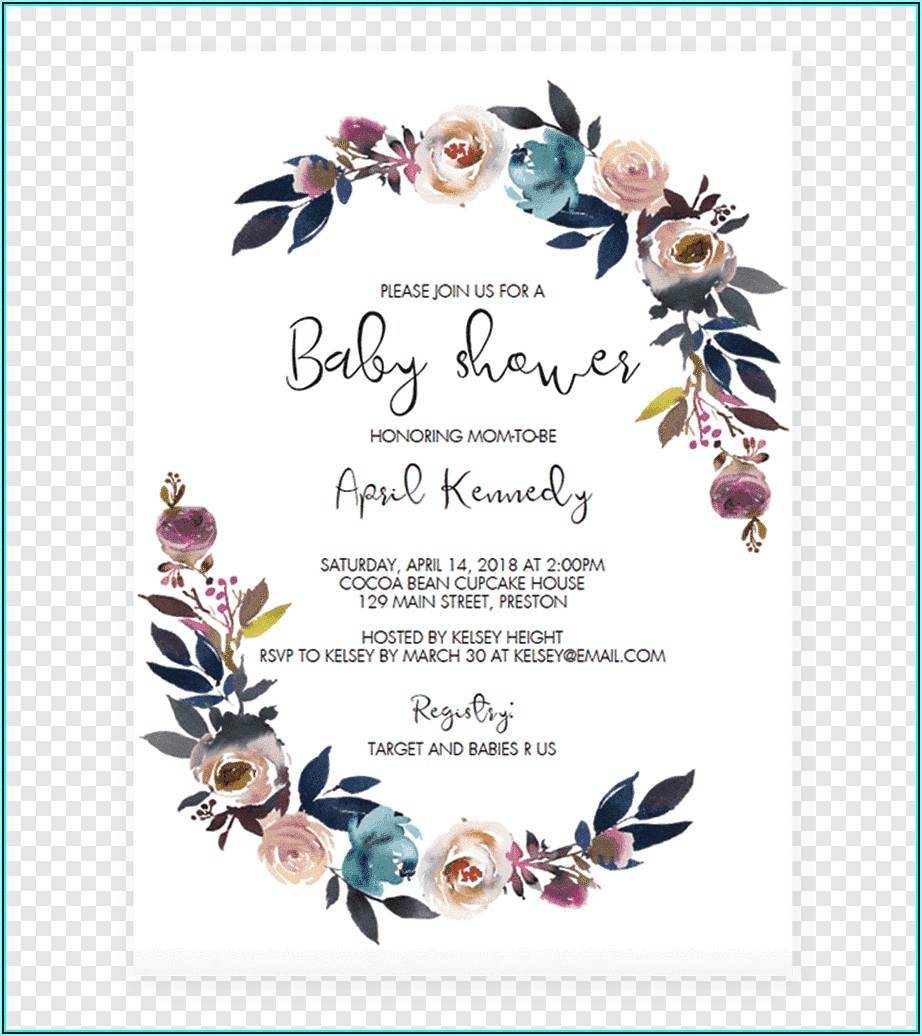 Baby Shower Registry Cards Template Free