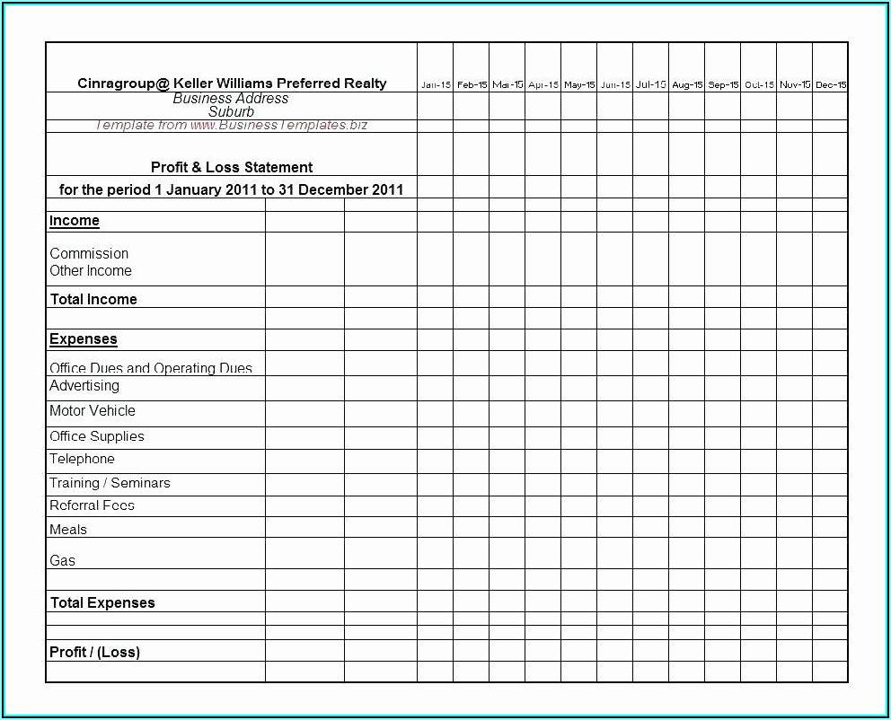 Blank Income Statement Template