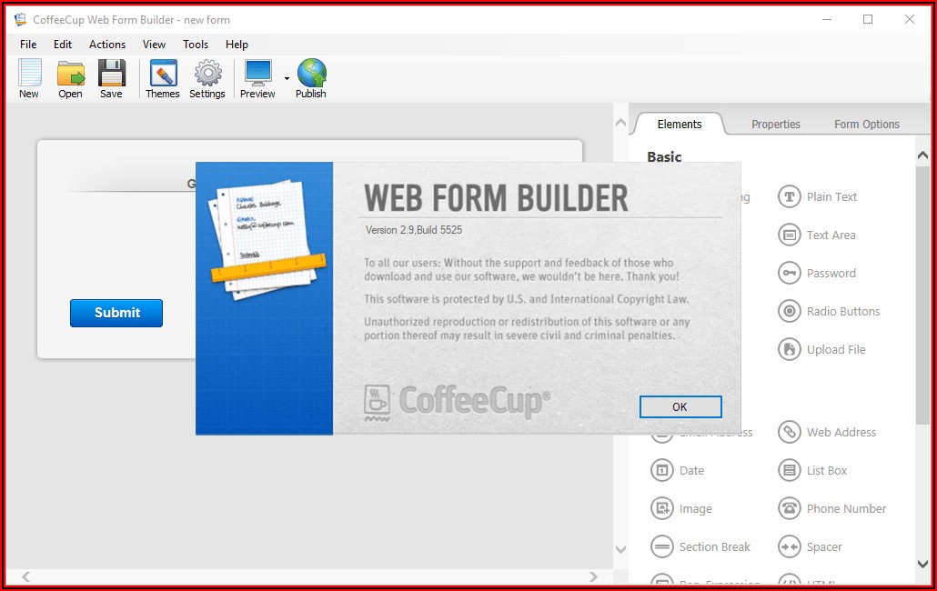 Coffeecup Web Form Builder 2.9 Build 5525