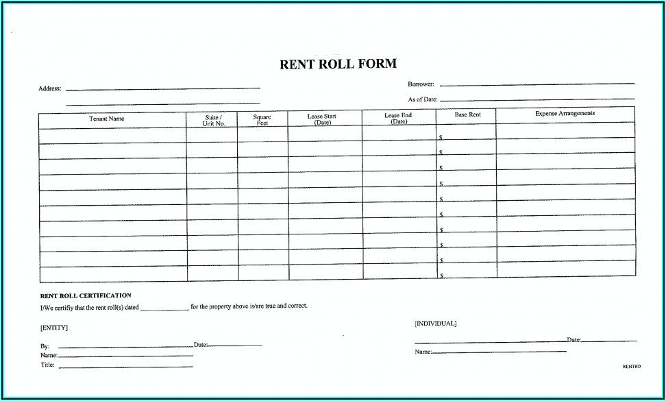 Commercial Rent Roll Template Excel