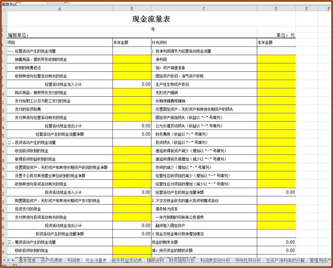 Consolidated Financial Statement Template Excel