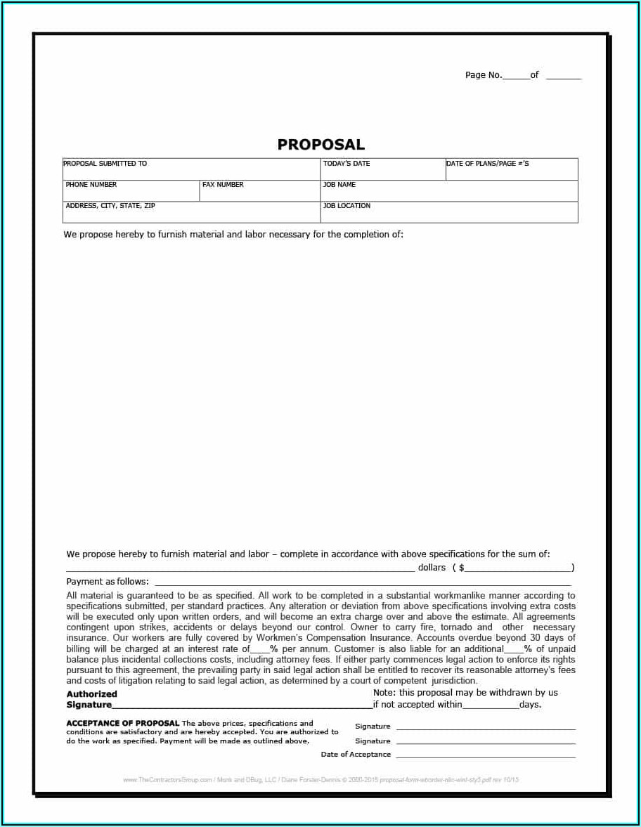 Construction Proposal Template Pdf Free Download