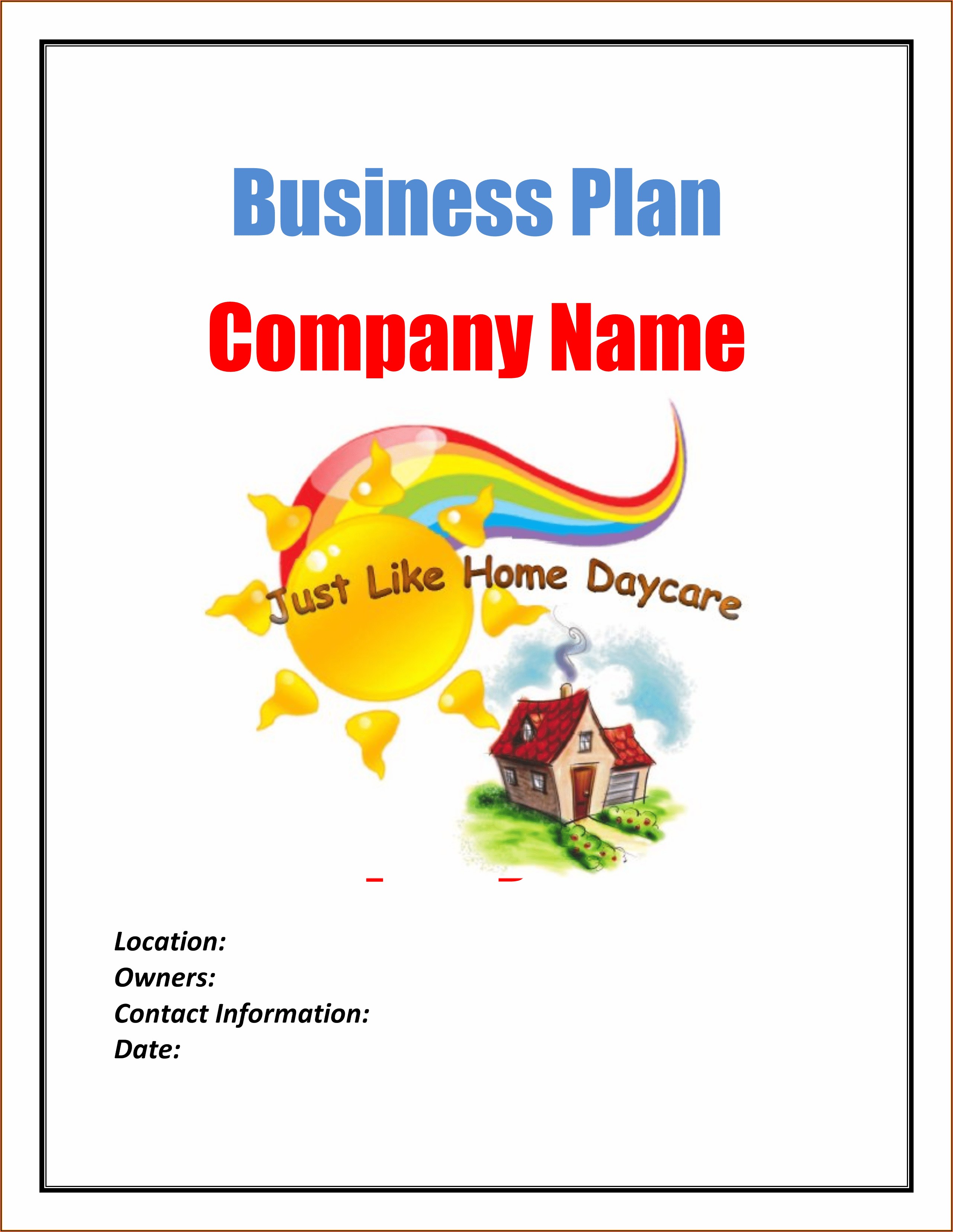 Daycare Business Plan Template Free Download