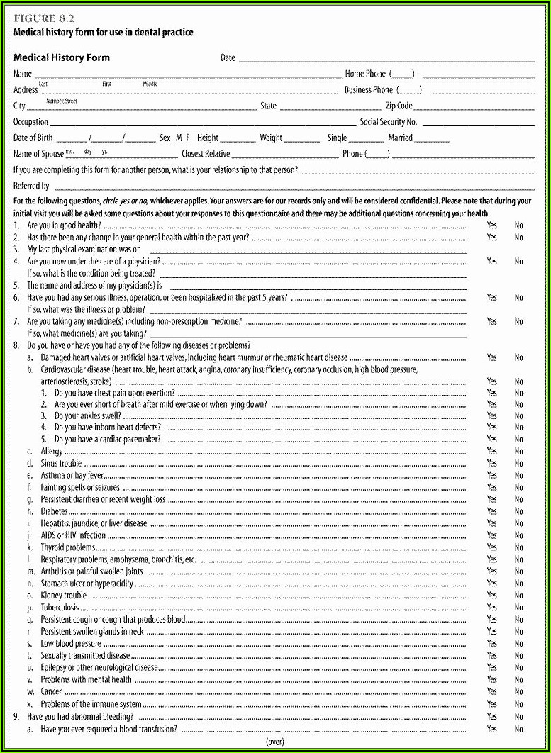 Dental Patient History Form Template