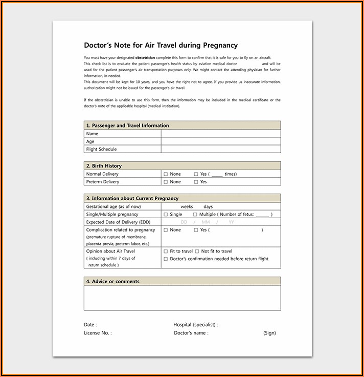 Doctors Note For Work Template Download