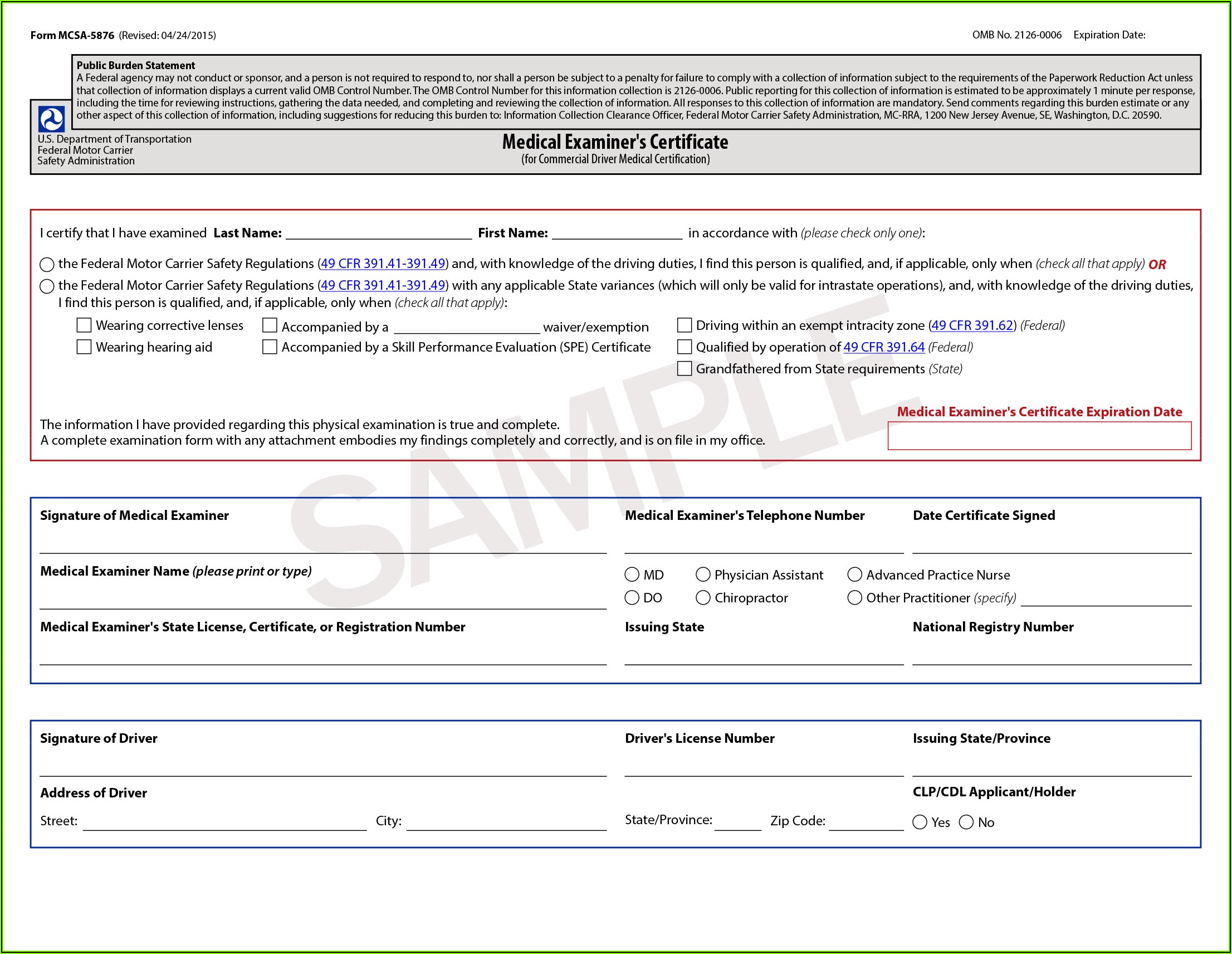 Dot Drivers Medical Forms