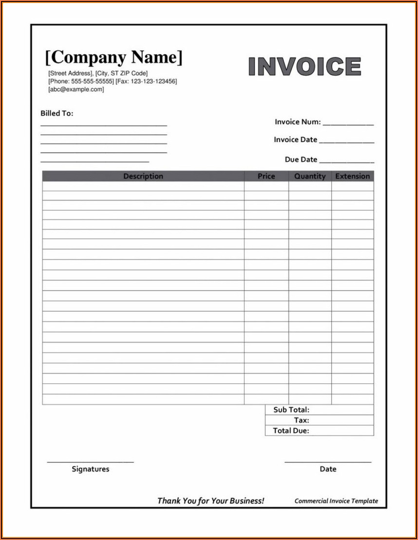 Excel Free Invoice Template