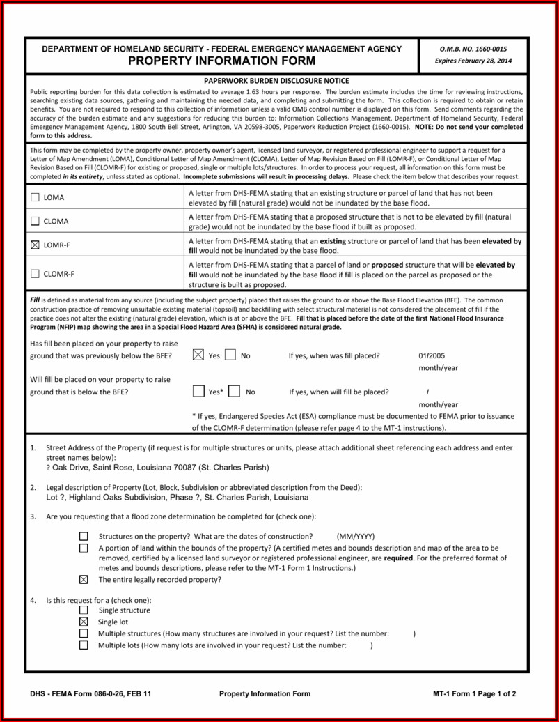 Fema Loma Application Form